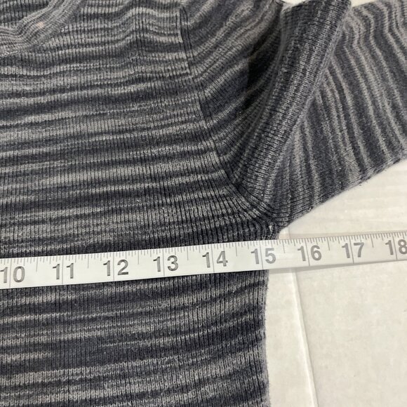 Prana Dress Women M Grey Contrast Striped Ribbed Sweater Knit Active Athleisure - Picture 7 of 7